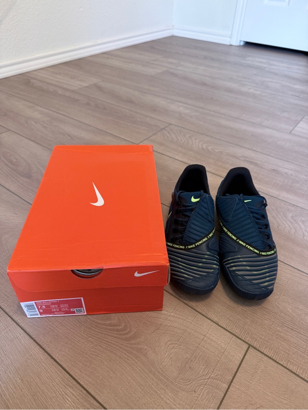 Nike Ballestra 2 Blue Fencing Shoes Men’s 7.5 Women’s 9 With Box